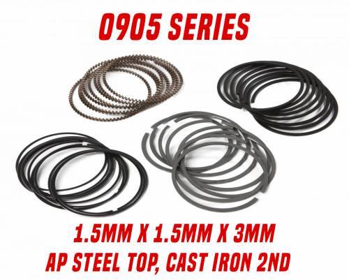 Diamond Pro Select Piston Rings  - 0905 Series - AP Steel 1.5mm x 1.5mm x 3mm