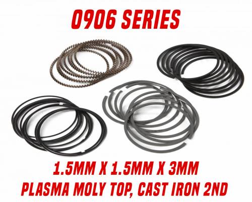 Diamond Pro Select Piston Rings  - 0906 Series - Plasma Moly 1.5mm x 1.5mm x 3mm
