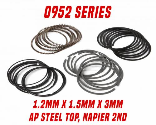 Diamond Pro Select Piston Rings  - 0952 Series - AP Steel Top, Napier 2nd 1.2mm x 1.5mm x 3mm