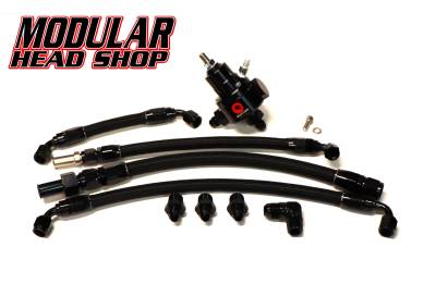 Modular Head Shop - MHS Return Style Fuel Line and Fitting Kit with Magnafuel Regulator for Victor Jr Intake Manifolds 