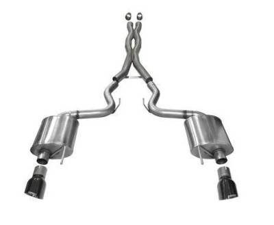 Corsa Performance - Corsa Performance Sport Catback for 15-17 Mustang GT w/ Black Tips