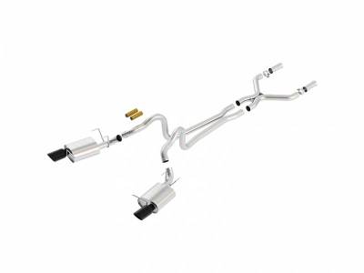 Borla  - Borla 140372BC 2011 - 2012 Mustang GT ATAK Cat-Back Exhaust System with X-Pipe - Black Chrome Tips