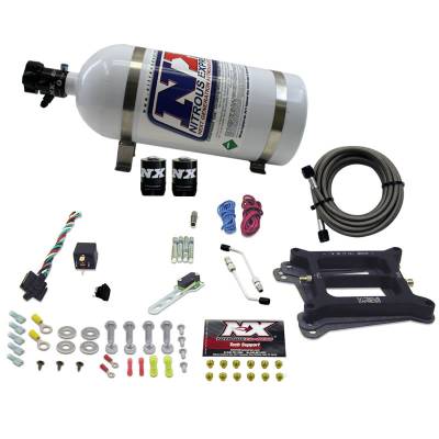 Nitrous Express - Nitrous Express 30040-10 - 4150 Plate System For The Edelbrock Victor Jr Manifold (50-300HP)
