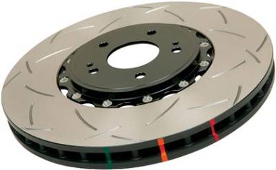 Disc Brakes Australia  - DBA 52113BLKXS - Slotted 5000 Series 2 Piece Rotor Assembled w/ Black Hat - 2005-2010 Ford Mustang V6 / GT And 2011-2013 V6 / GT - Front