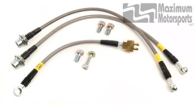 Maximum Motorsports - Stainless Steel Brake Hose Kit for 86-93 Mustang Front & Rear Brakes