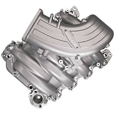 Trick Flow TFS-51800003 Track Heat dual 57mm Intake Manifold - Silver Powdercoat
