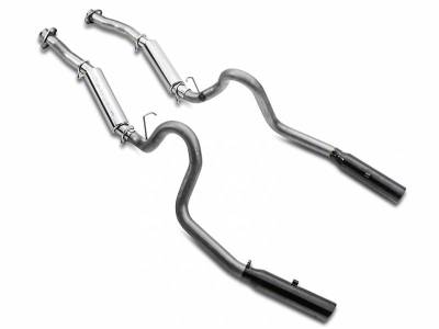 1996 - 1998 GT / Cobra Exhaust  - 1996 - 1998 Mustang GT / Cobra Catback Exhaust  - Pypes - Pypes SFM29VB 1979 - 2004 Mustang GT / Mach 1 Pype Bomb Cat-Back System with Black Tips