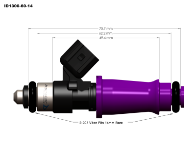 Injector Dynamics - Injector Dynamics ID1300 1300cc Injectors - 60mm Length - Image 2