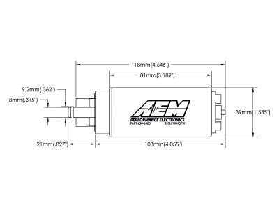 AEM  - AEM 50-1000 320LPH High Flow In-Tank Fuel Pump - Offset Inlet - Image 3