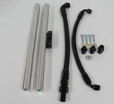 MHS 1999 - 2004 Mustang GT Edelbrock Fuel Rail and Fitting Kit w/ FRPS Mount - Returnless