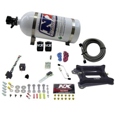 Nitrous Express 30040-10 - 4150 Plate System For The Edelbrock Victor Jr Manifold (50-300HP)