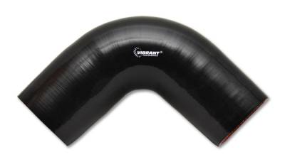 4 Ply Reinforced Silicone Couplers  - 90 Degree Elbows - Vibrant Performance - Vibrant Performance 2742 - 90 Degree Elbow, 2.5" ID x 4" Leg Length - Black