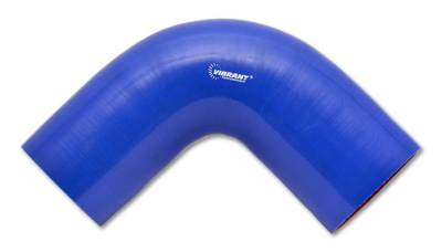 4 Ply Reinforced Silicone Couplers  - 90 Degree Elbows - Vibrant Performance - Vibrant Performance 2742B - 90 Degree Elbow, 2.5" ID x 4" Leg Length - Blue