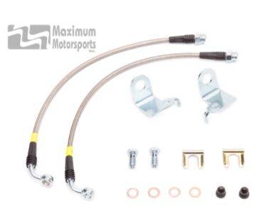 Brakes  - Brake Lines - Maximum Motorsports - Stainless Steel Brake Hose Kit for 15+ Mustang Front Brakes with Brembo Calipers