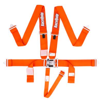 Safety - Safety Harnesses - Racequip - Racequip 5PT SFI 16.1 Link & Latch Harness (Orange)