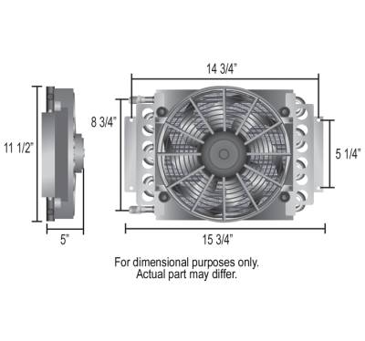 Derale Performance - Derale Performance 16 Row 3/8" Hose Barb Transmission Cooler with Fan - Image 2