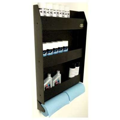 Race Trailer - Trailer Organization - Clear 1 Racing Products - Wall Cabinet with 2 Roll Paper Towel Holder and 3 Shelves