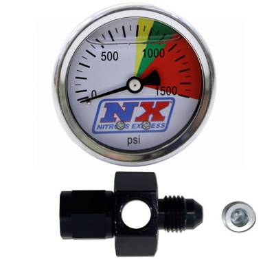 Nitrous Systems and Components - Nitrous Accessories  - Nitrous Express - Nitrous Express Nitrous Flow Throw Bottle Pressure Gauge (4AN)